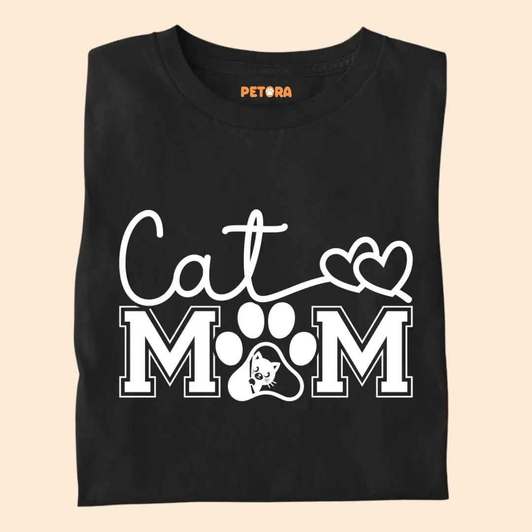 Cat Mom Love Paw - Premium T-Shirt for Cat Lovers