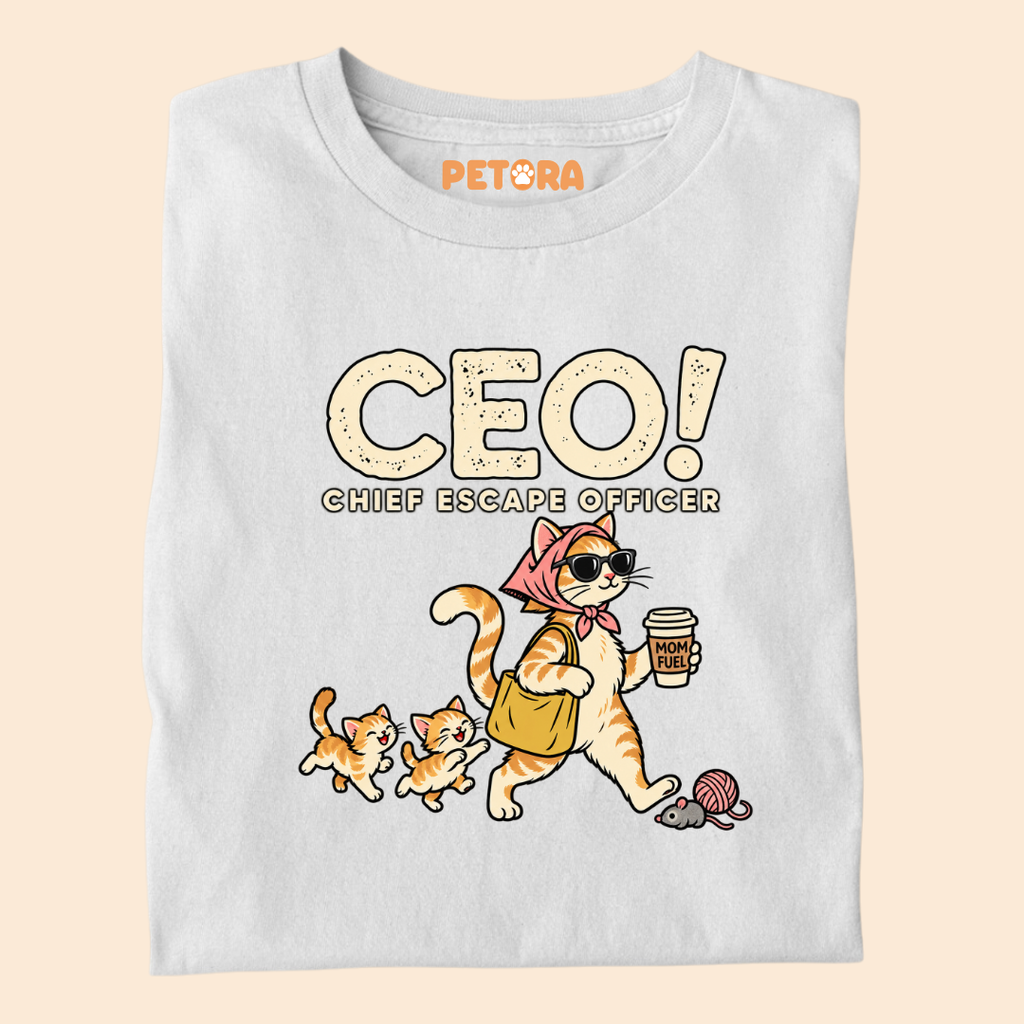 CEO Chief Escape Officer Cat Mom T-Shirt