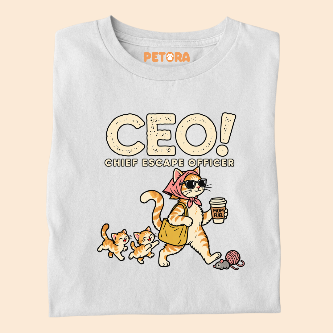 CEO Chief Escape Officer Cat Mom T-Shirt