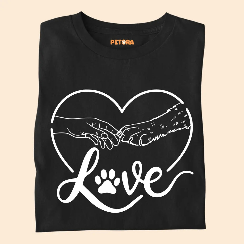 Paw and Hand Love Premium T-Shirt for Dog Lovers