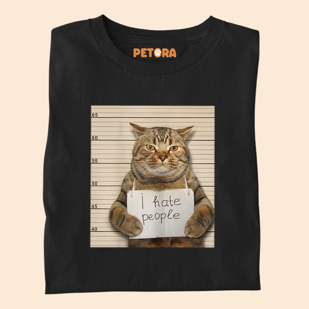 I Hate People Cat Meme Premium T-shirt for Pet Lovers