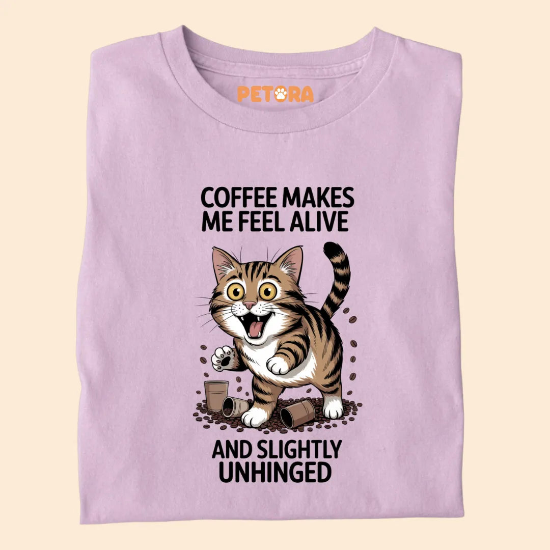 Coffee Makes Me Feel Alive Premium T-shirt For Cat Lovers
