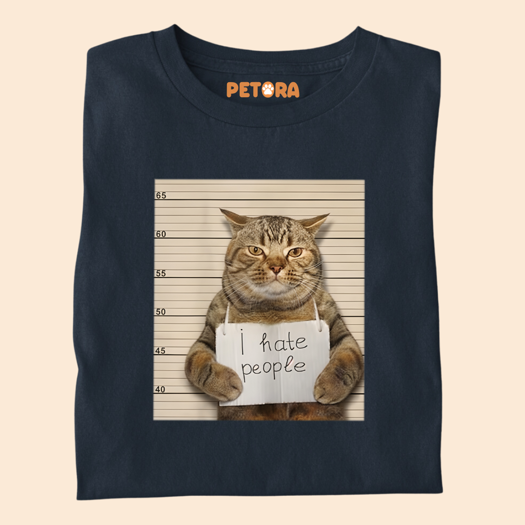 I Hate People Cat Meme Premium T-shirt for Pet Lovers