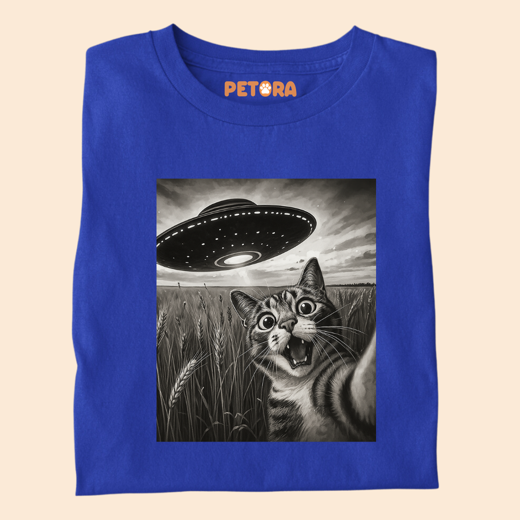 Cat UFO Meme Premium T-shirt for Pet Lovers