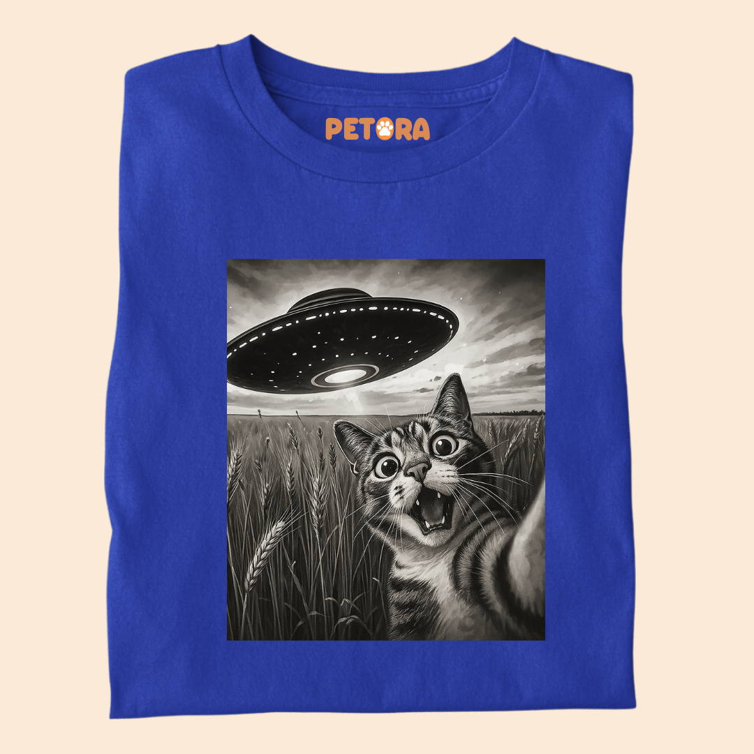 Cat UFO Meme Premium T-shirt for Pet Lovers