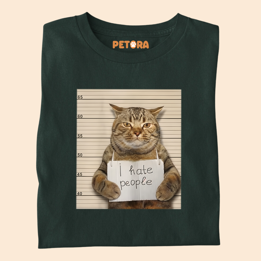I Hate People Cat Meme Premium T-shirt for Pet Lovers