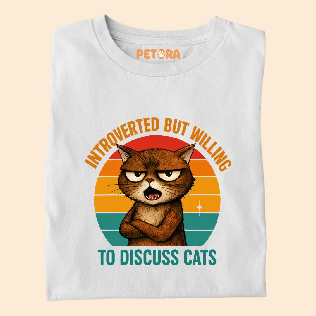 Introvert But Willing to Discuss Cats Funny Cat Premium T-shirt