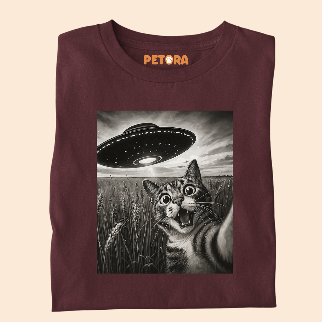 Cat UFO Meme Premium T-shirt for Pet Lovers