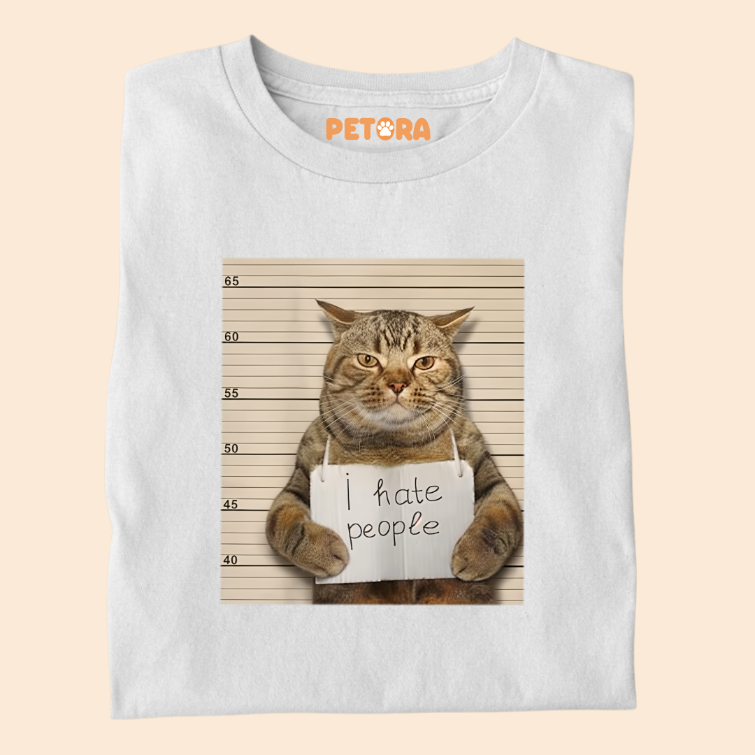 I Hate People Cat Meme Premium T-shirt for Pet Lovers