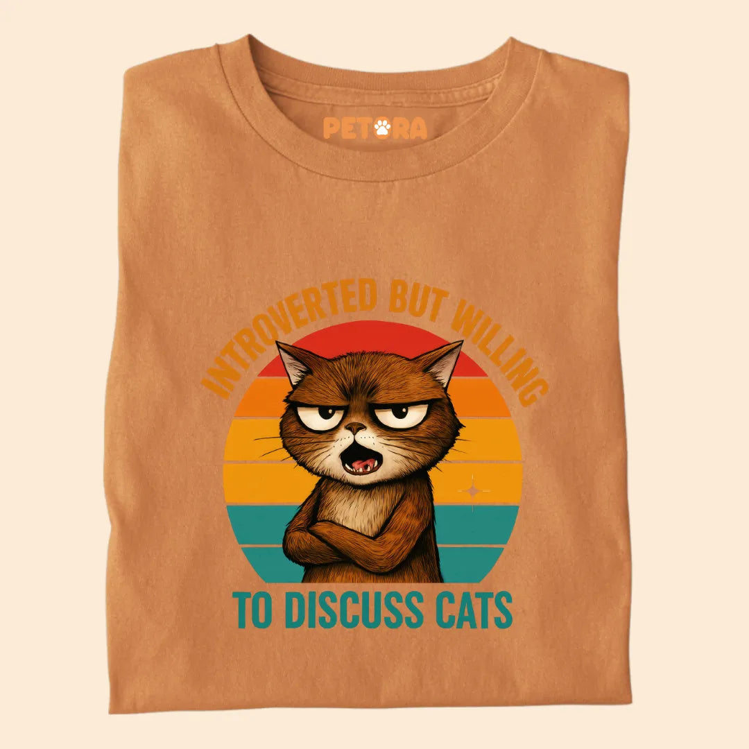 Introvert But Willing to Discuss Cats Funny Cat Premium T-shirt