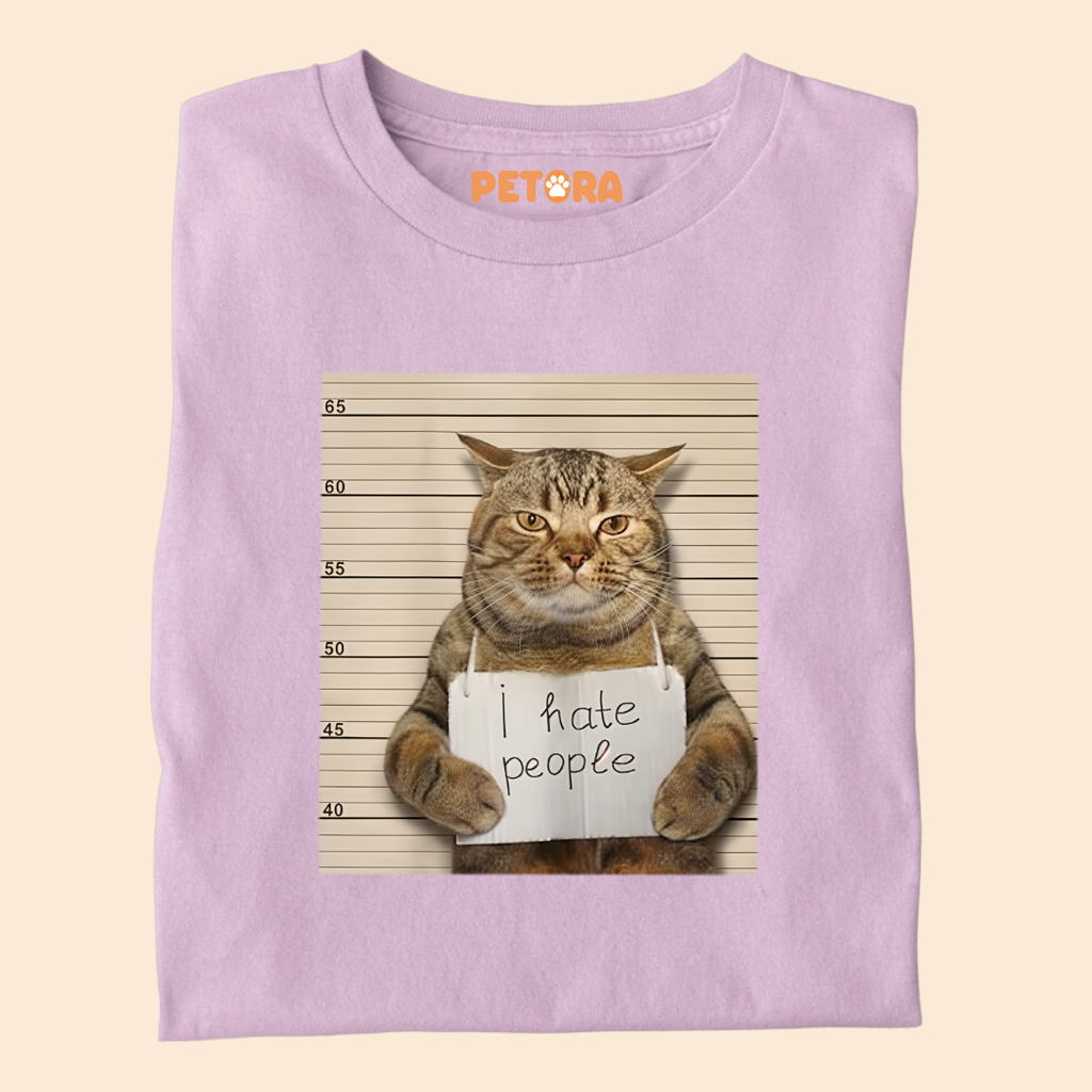 I Hate People Cat Meme Premium T-shirt for Pet Lovers