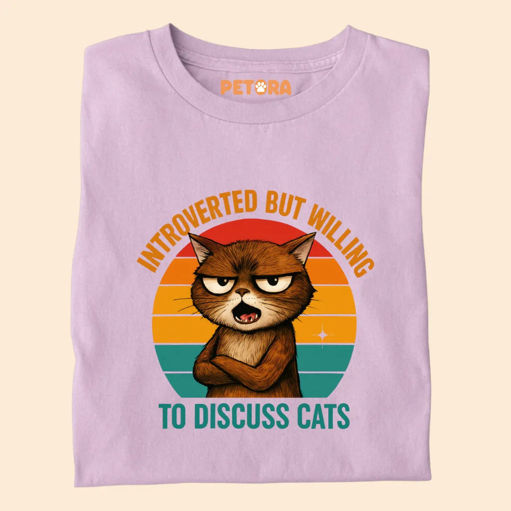 Introvert But Willing to Discuss Cats Funny Cat Premium T-shirt