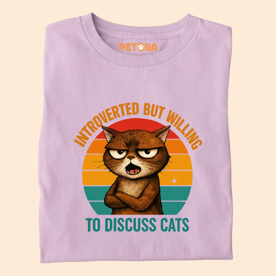 Introvert But Willing to Discuss Cats Funny Cat Premium T-shirt