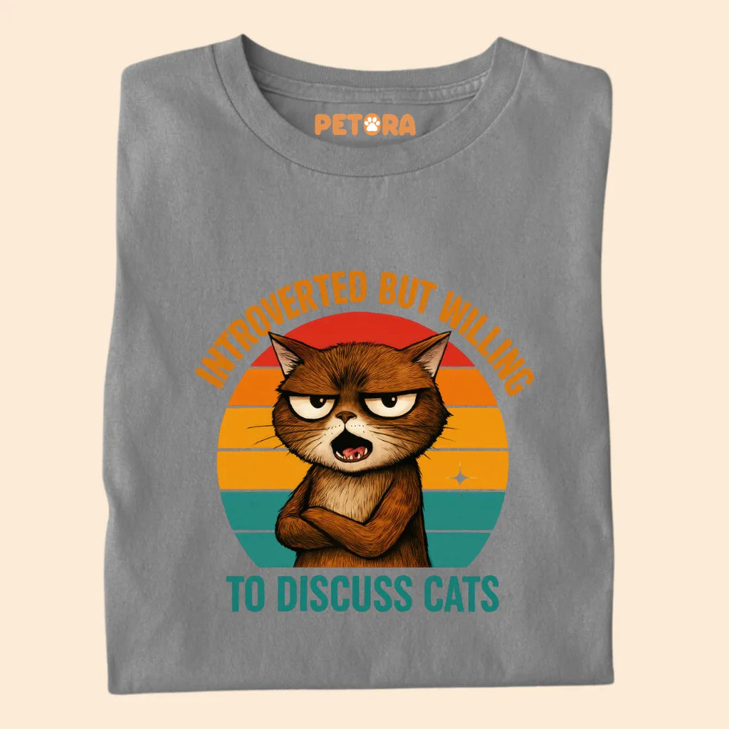 Introvert But Willing to Discuss Cats Funny Cat Premium T-shirt