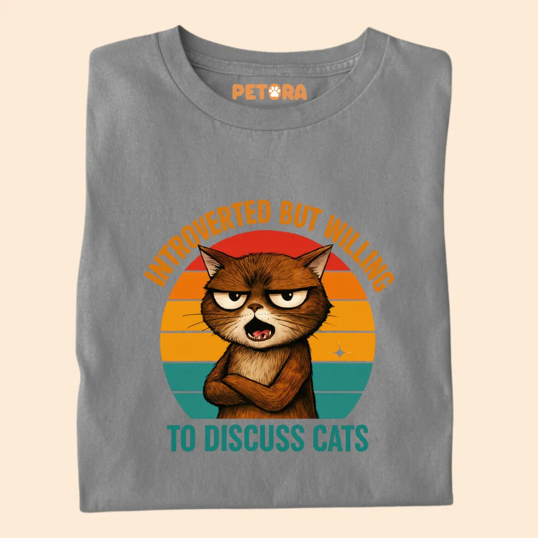 Introvert But Willing to Discuss Cats Funny Cat Premium T-shirt
