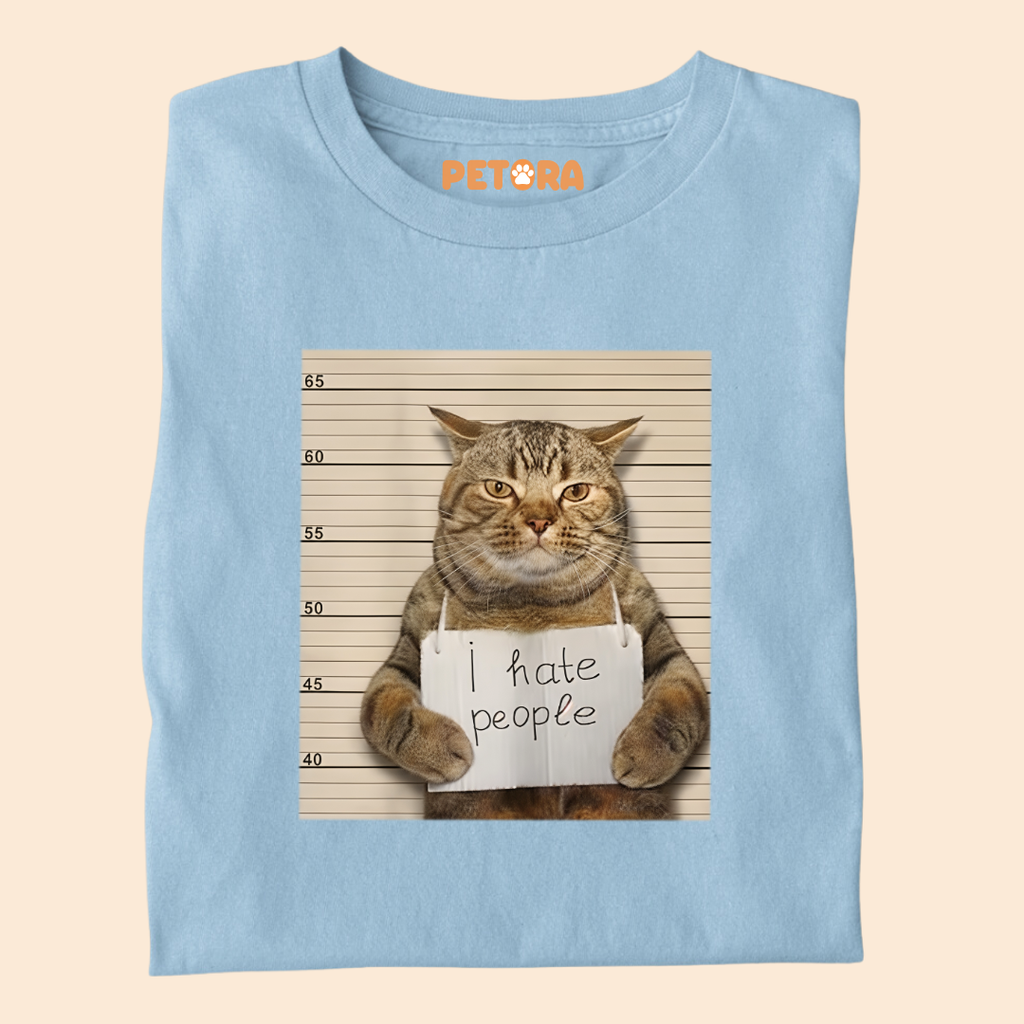 I Hate People Cat Meme Premium T-shirt for Pet Lovers