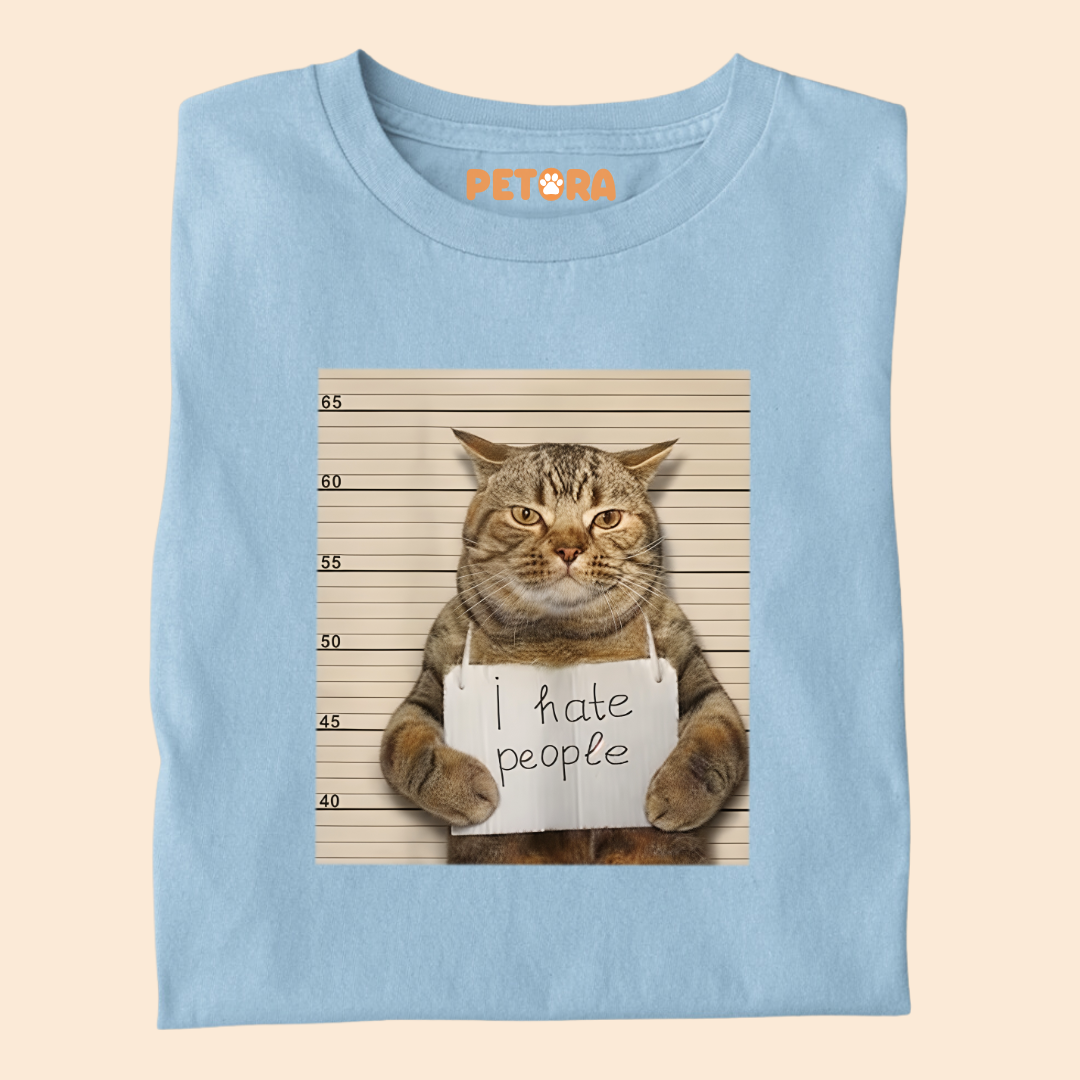 I Hate People Cat Meme Premium T-shirt for Pet Lovers