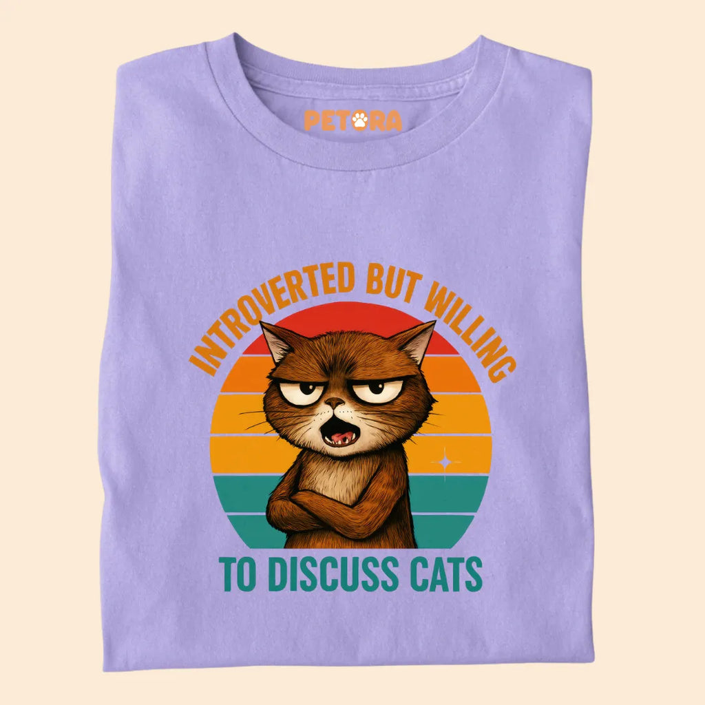 Introvert But Willing to Discuss Cats Funny Cat Premium T-shirt