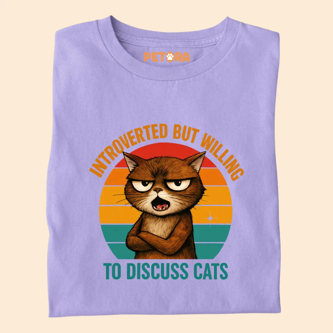 Introvert But Willing to Discuss Cats Funny Cat Premium T-shirt