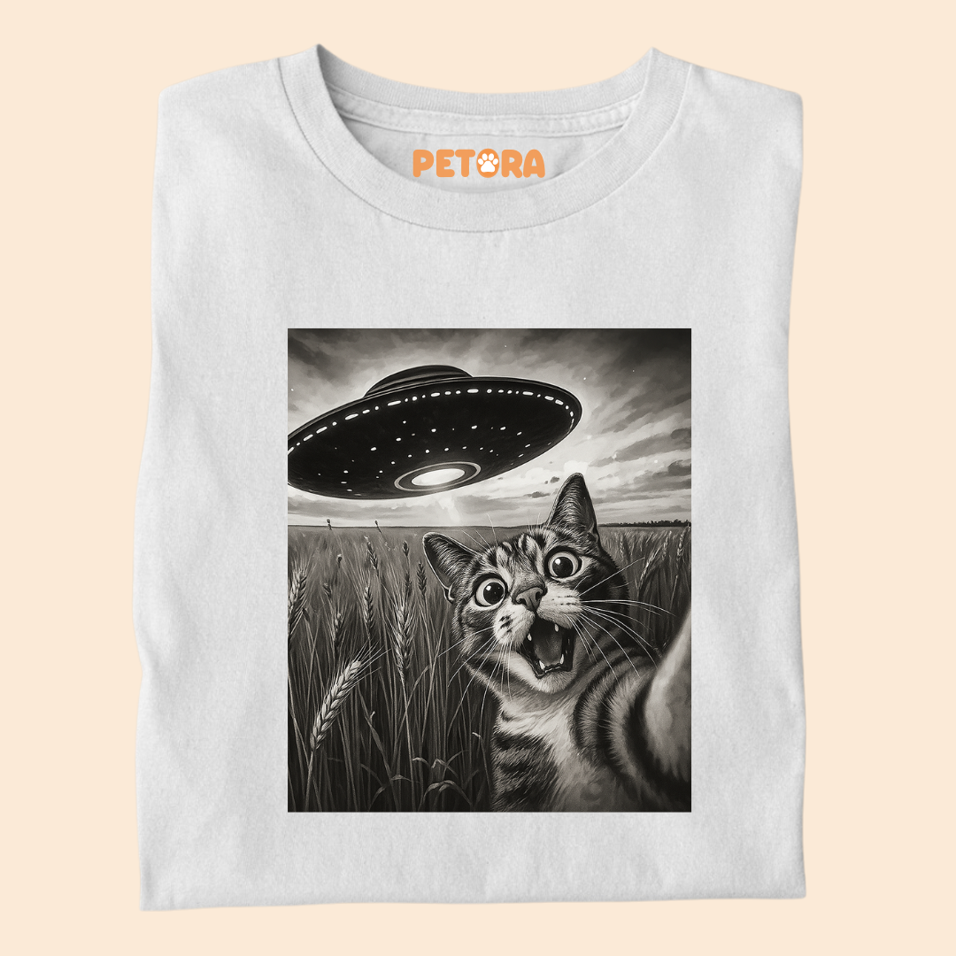 Cat UFO Meme Premium T-shirt for Pet Lovers