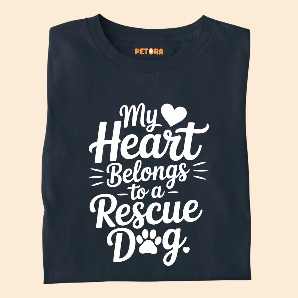 My Heart belongs to a rescue dog Premium T-Shirt for Dog Lovers