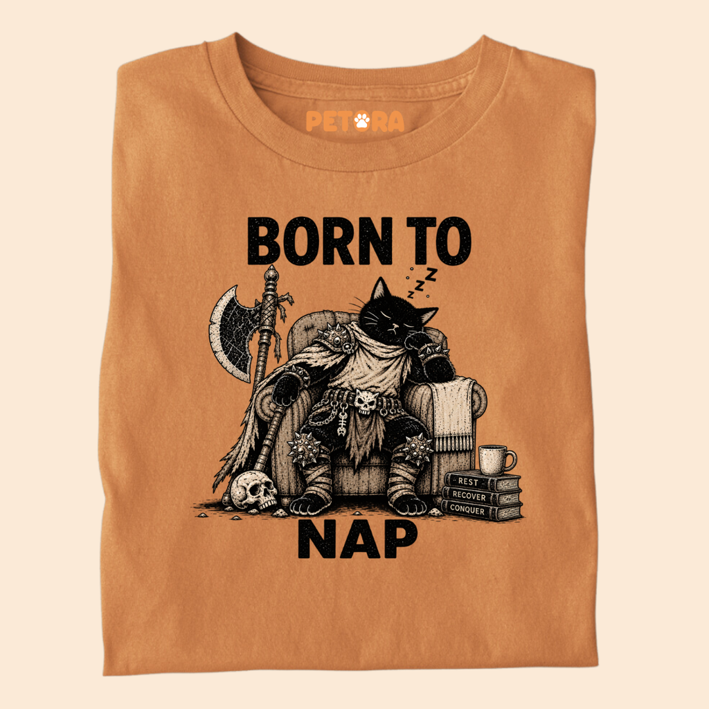 Born To Nap Warrior Cat T-Shirt