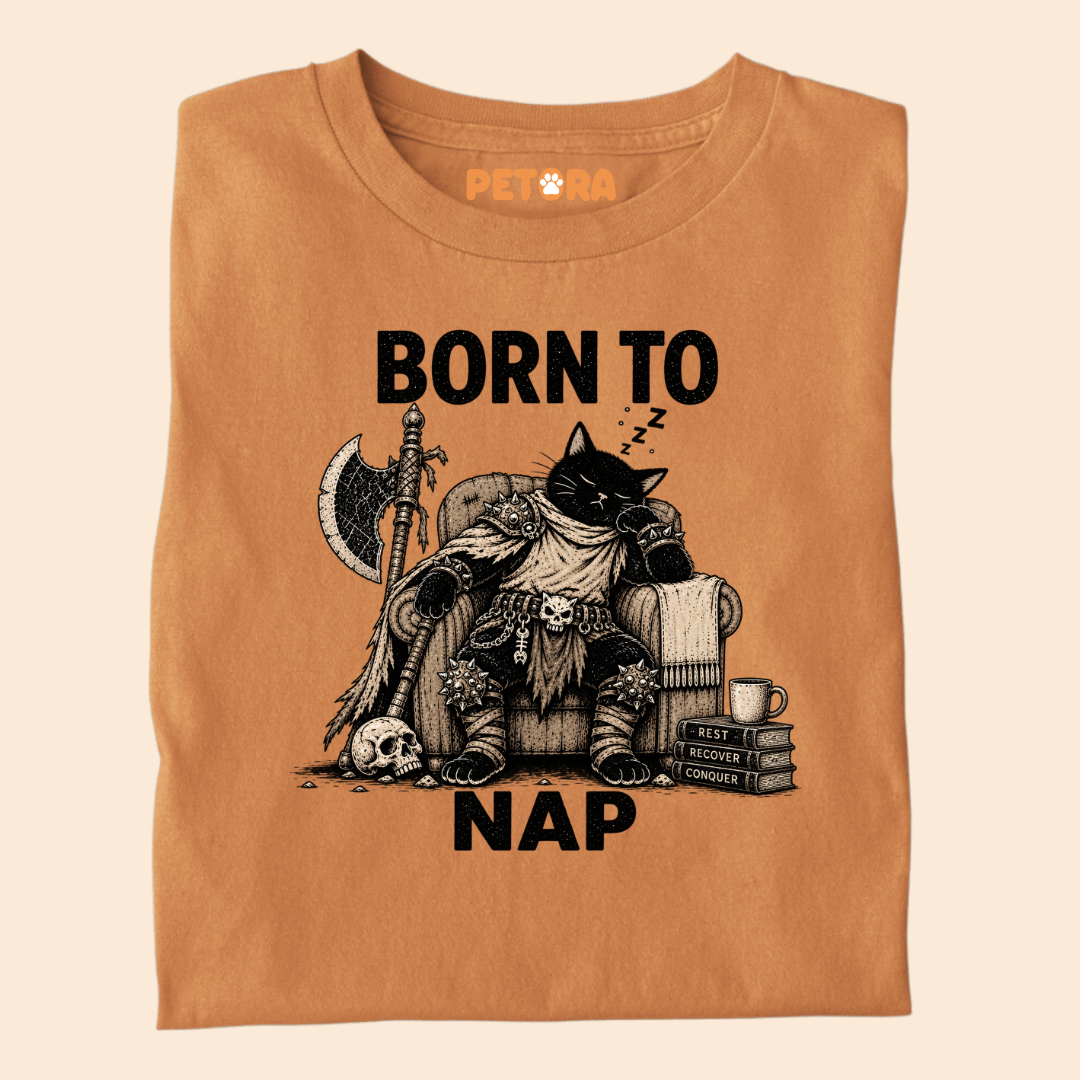 Born To Nap Warrior Cat T-Shirt