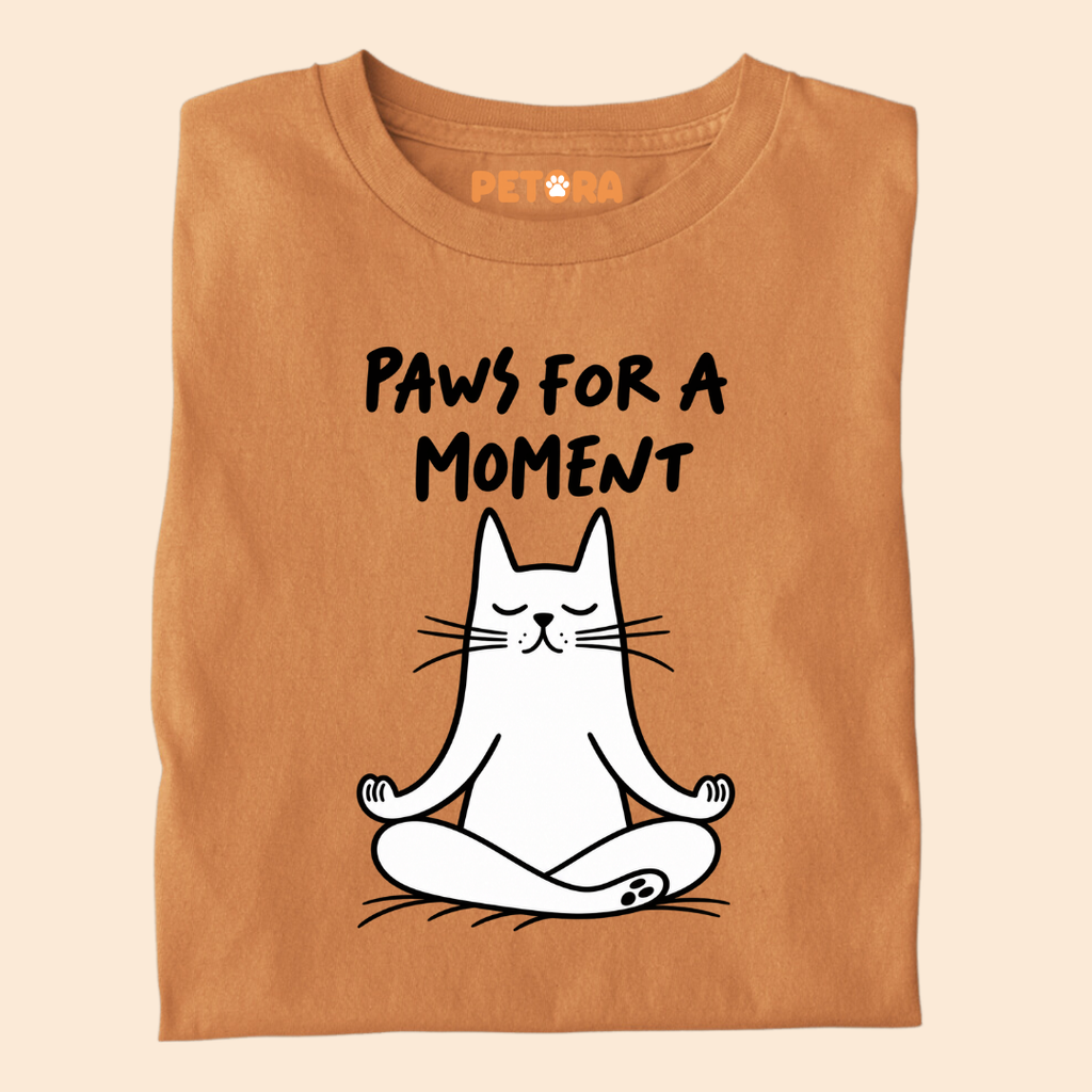 Paws For A Moment Funny Yoga Cat T-Shirt