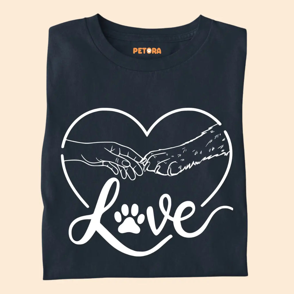 Paw and Hand Love Premium T-Shirt for Dog Lovers