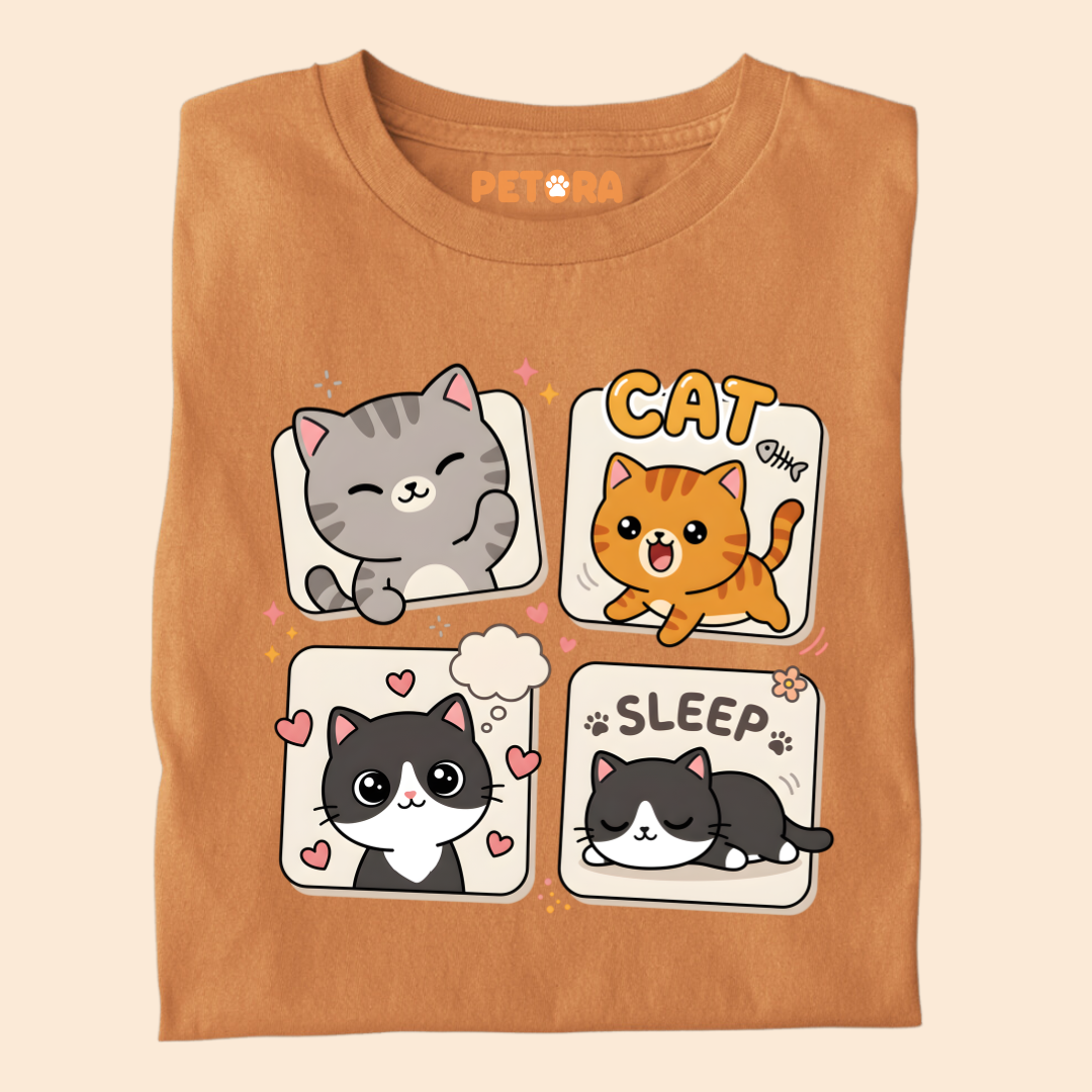 Cute Kawaii Cats Graphic T-Shirt