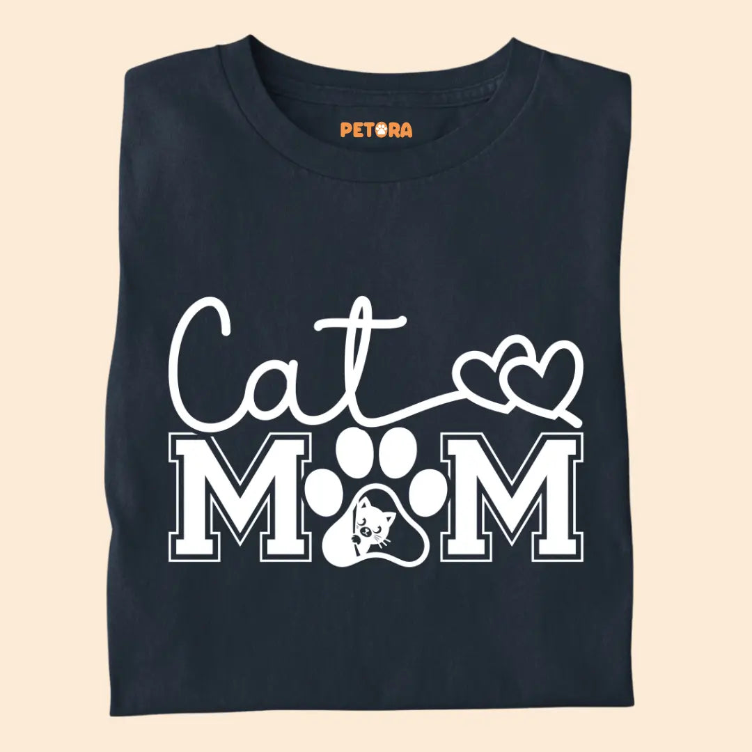Cat Mom Love Paw - Premium T-Shirt for Cat Lovers