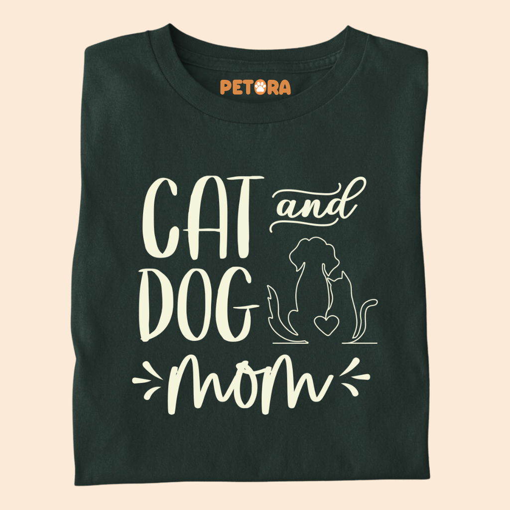 Cat and Dog Mom Premium T-shirt for Pet Lovers