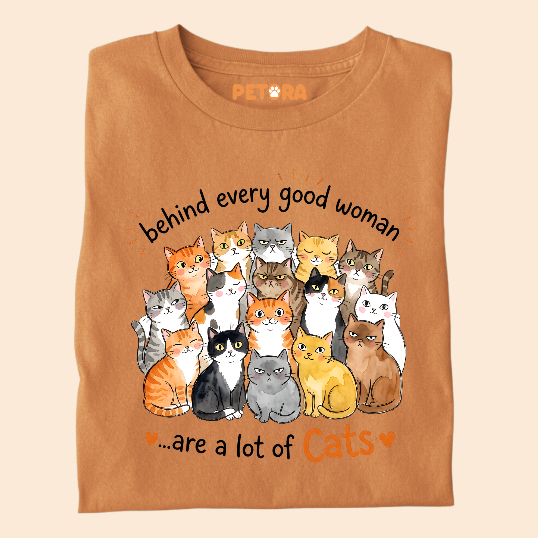 Behind Every Good Woman Are A Lot Of Cats T-Shirt