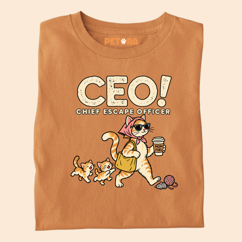 CEO Chief Escape Officer Cat Mom T-Shirt