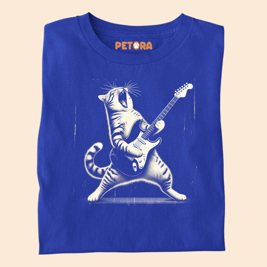 Rock Cat Playing Guitar Premium T-shirt for Pet Lovers