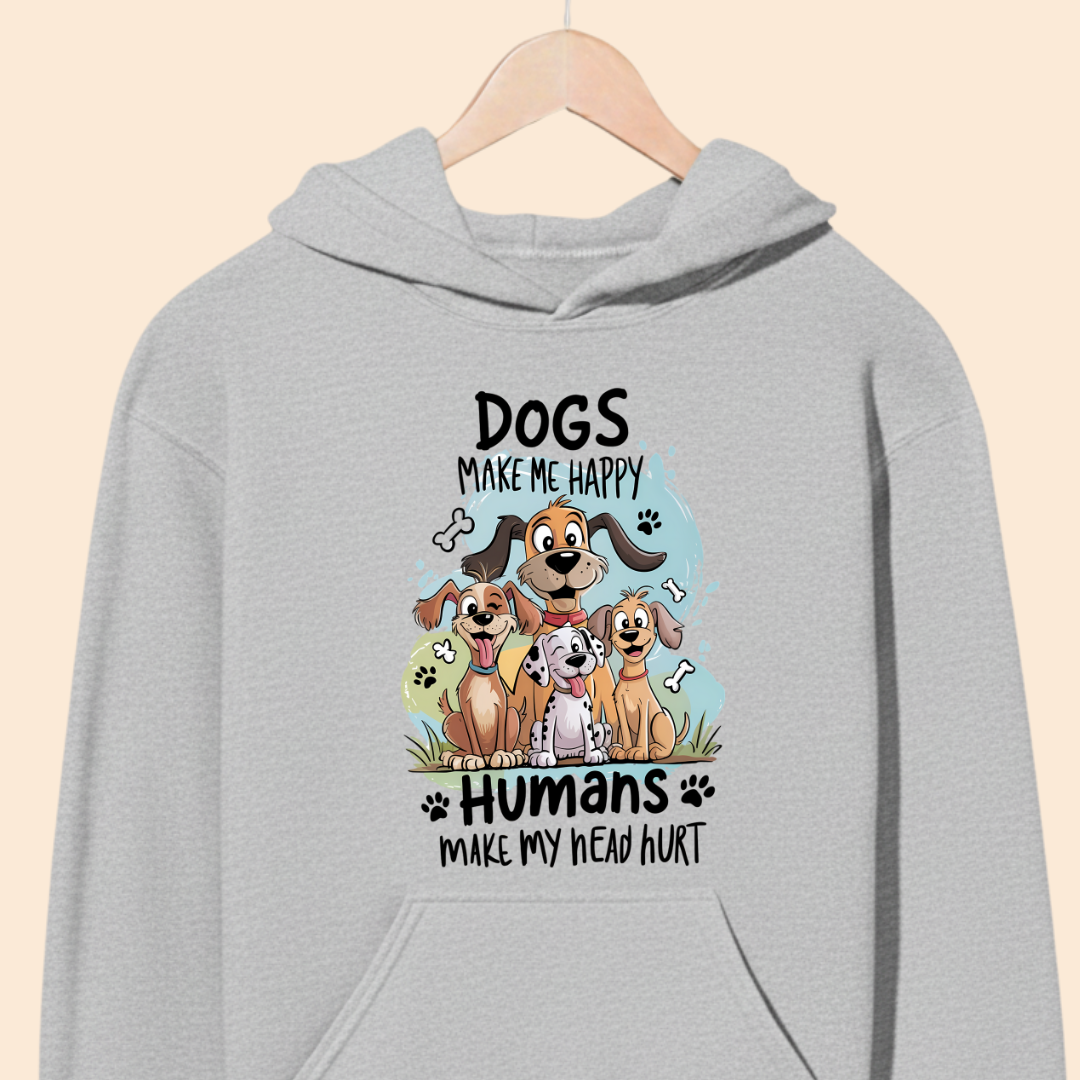 Dogs Make Me Happy - Humans Make My Head Hurt Premium Hoodie for Dog Lovers