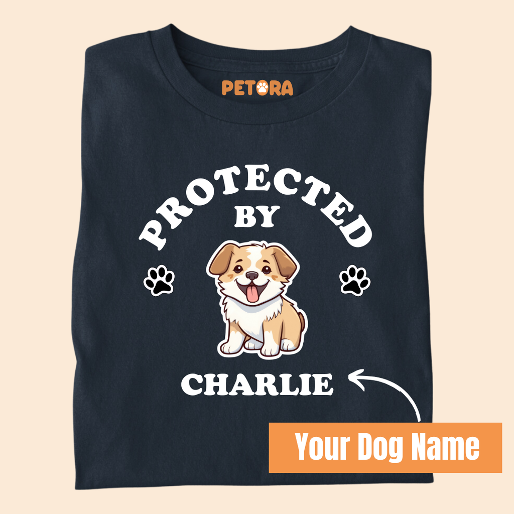 [Personalised] Protected by Charlie Premium T-Shirt for Dog Lovers
