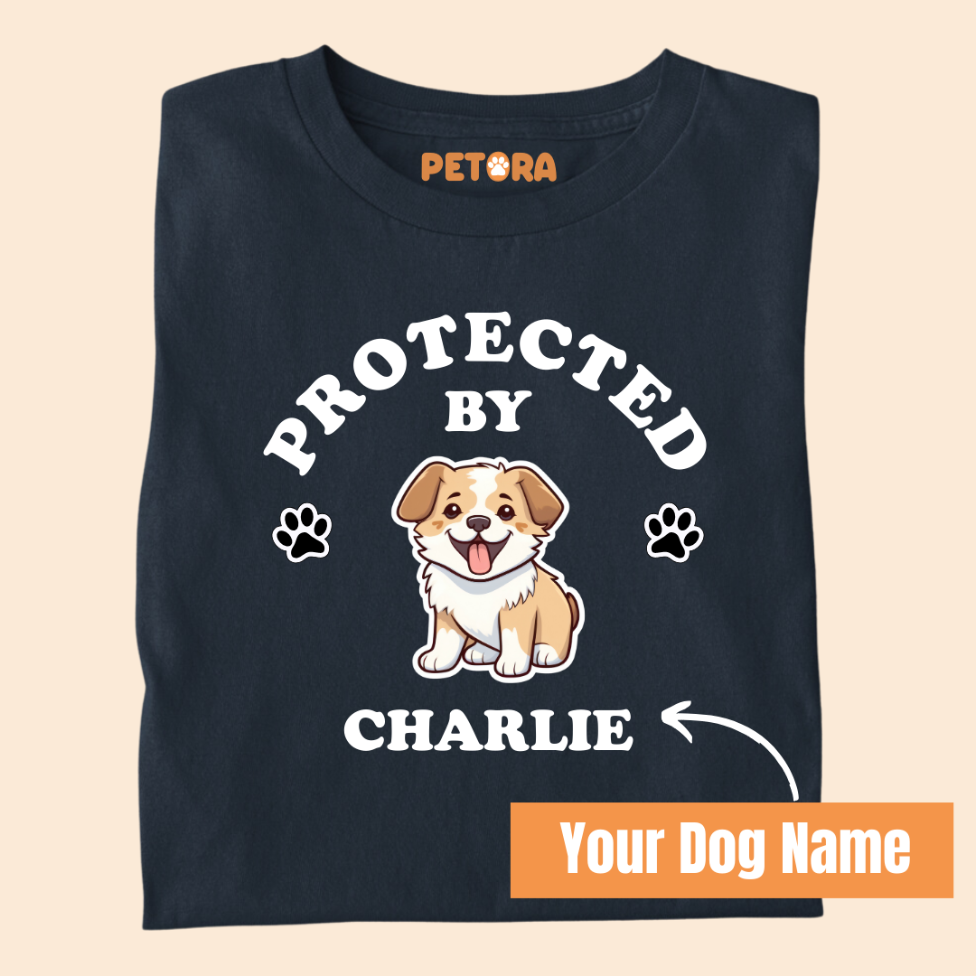[Personalised] Protected by Charlie Premium T-Shirt for Dog Lovers