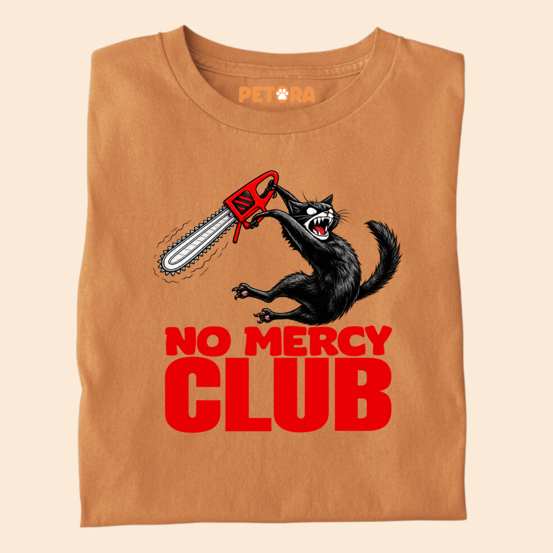 No Mercy Club Chainsaw Black Cat T-Shirt