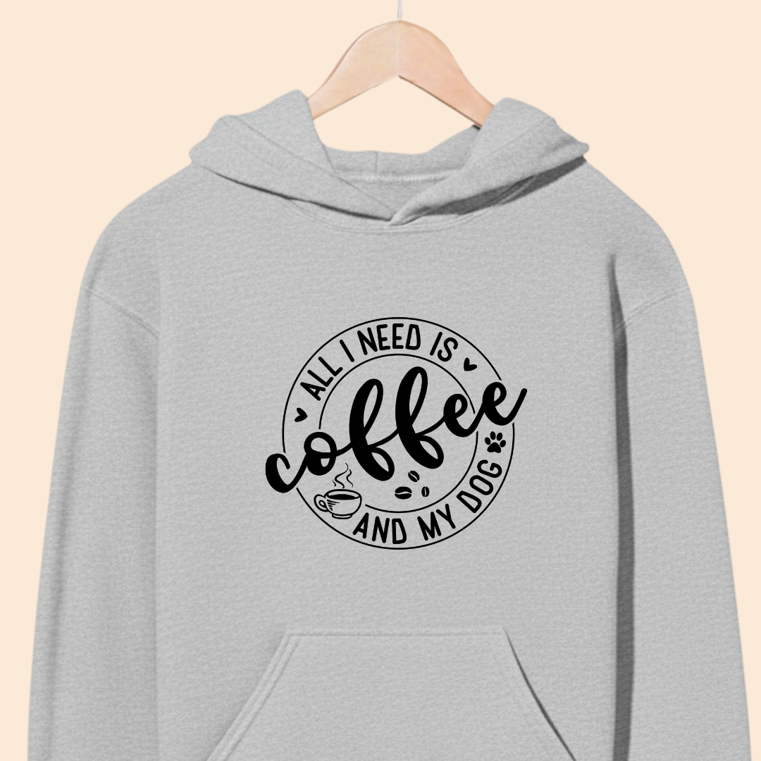 All I Need is Coffee and My Dog Premium Hoodie for Dog Lovers