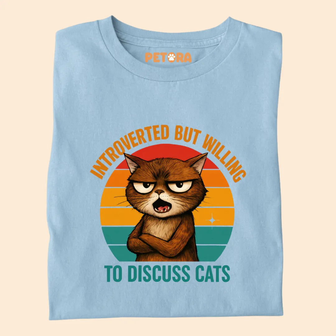 Introvert But Willing to Discuss Cats Funny Cat Premium T-shirt