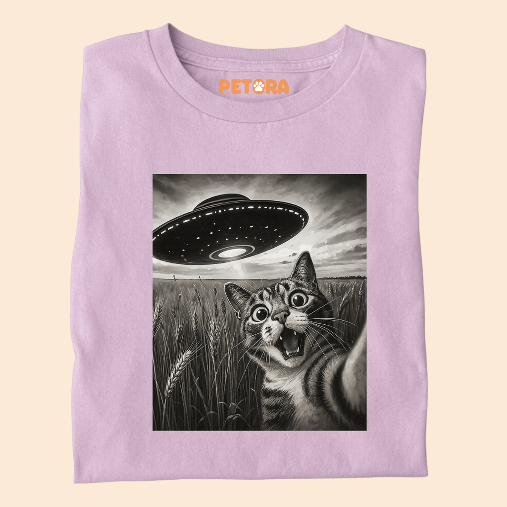 Cat UFO Meme Premium T-shirt for Pet Lovers