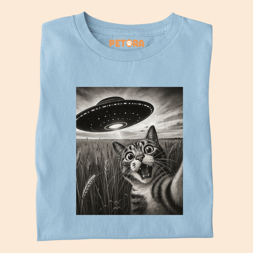 Cat UFO Meme Premium T-shirt for Pet Lovers