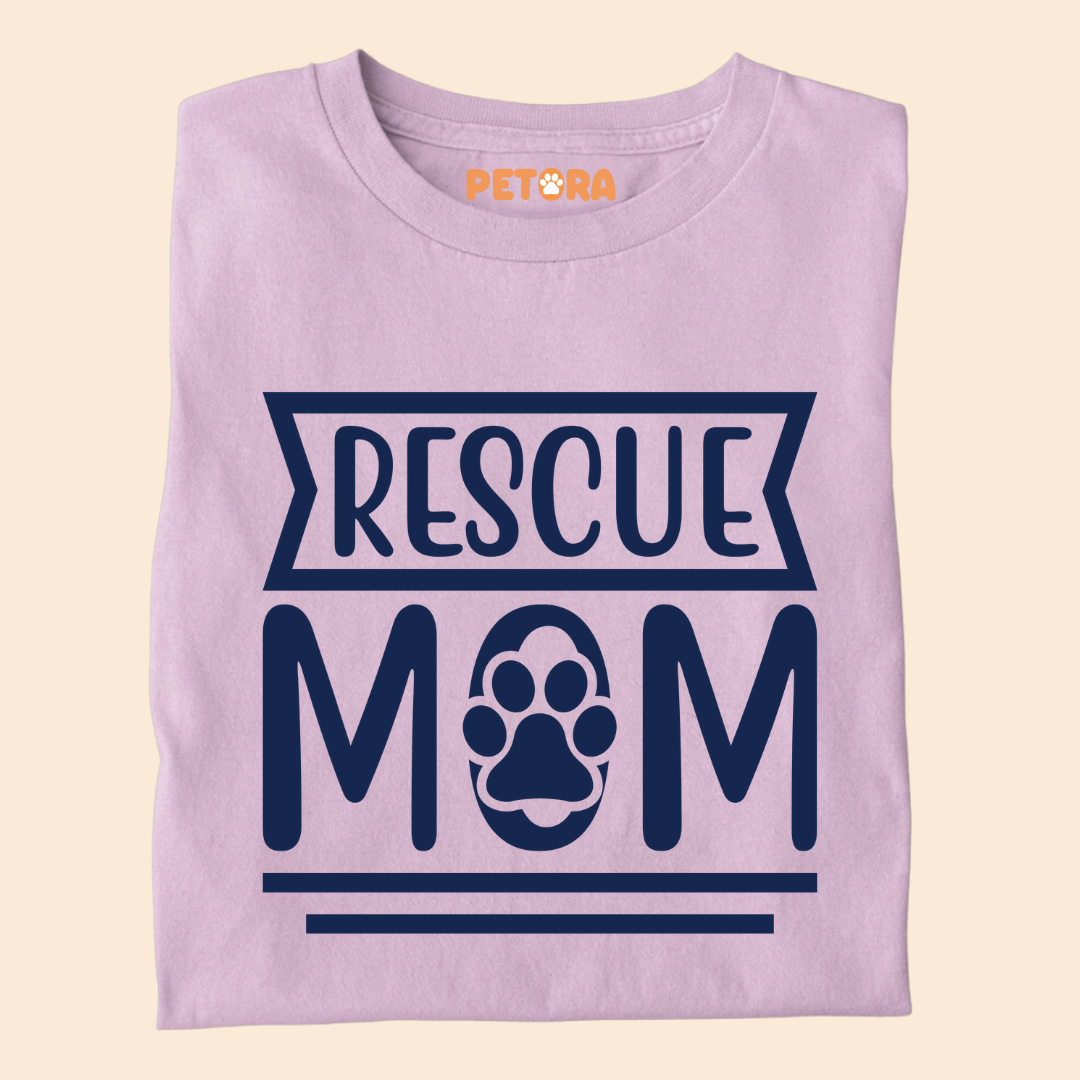 Rescue Mom Paw Print Premium T-shirt for Dog Lovers