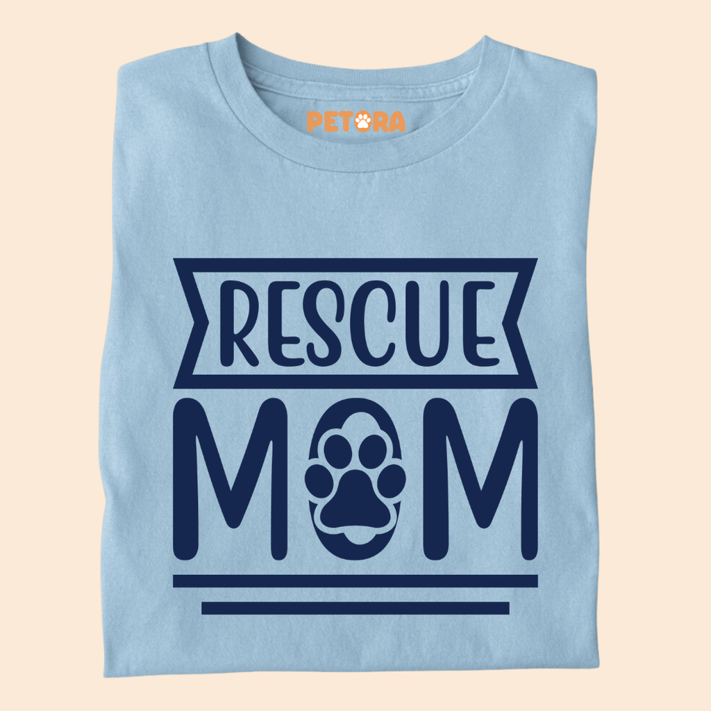 Rescue Mom Paw Print Premium T-shirt for Dog Lovers