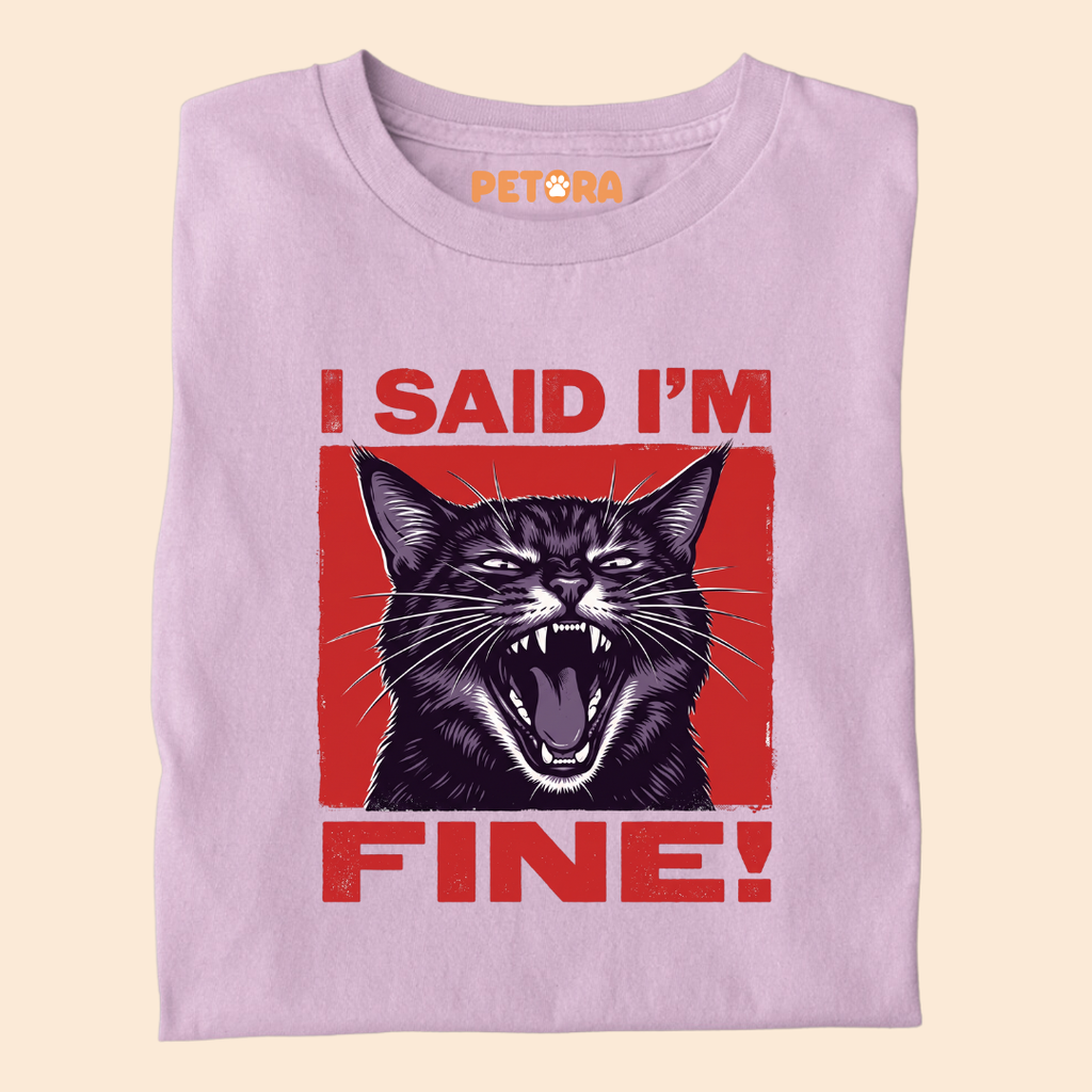 I Said I’m Fine Funny Black Cat T-Shirt