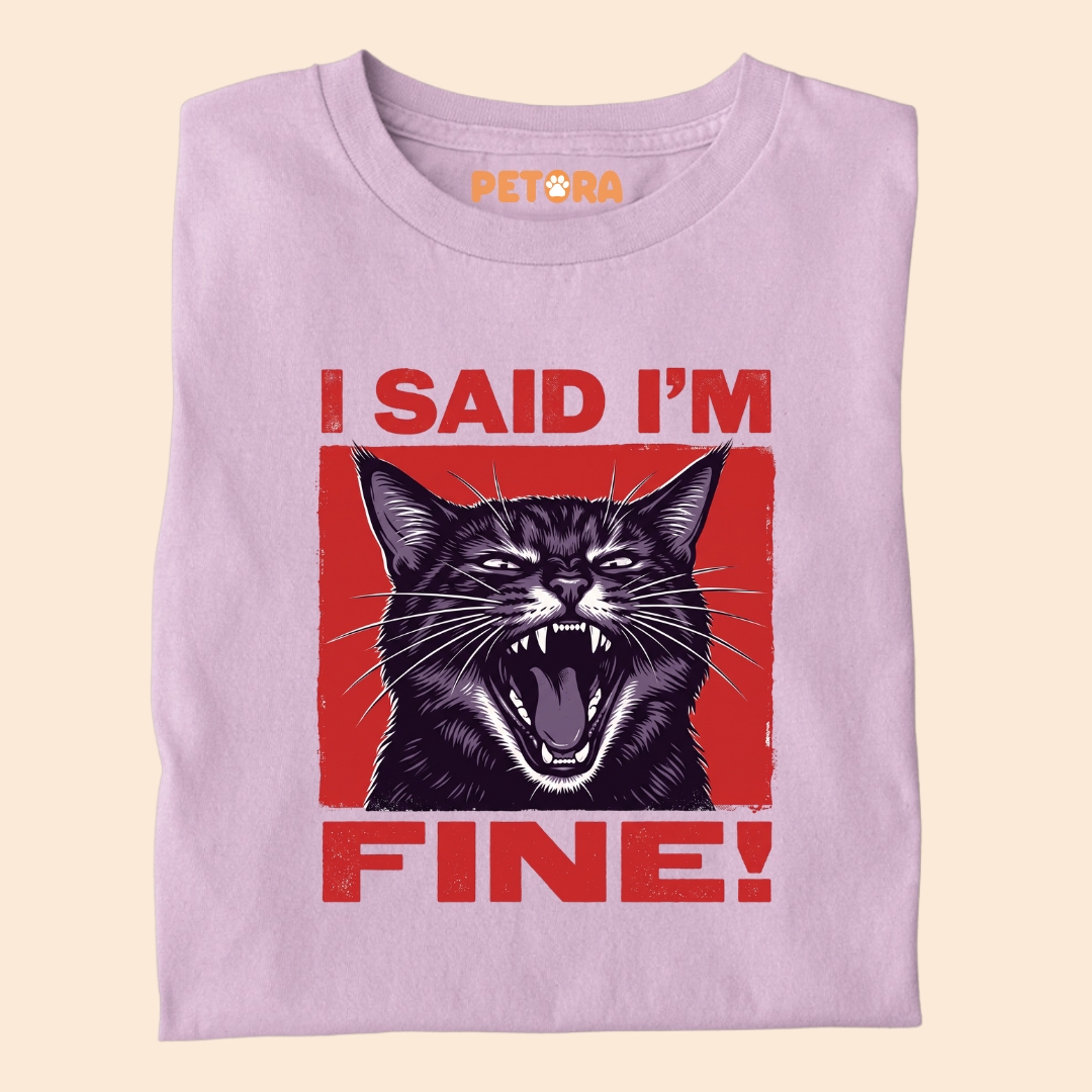 I Said I’m Fine Funny Black Cat T-Shirt