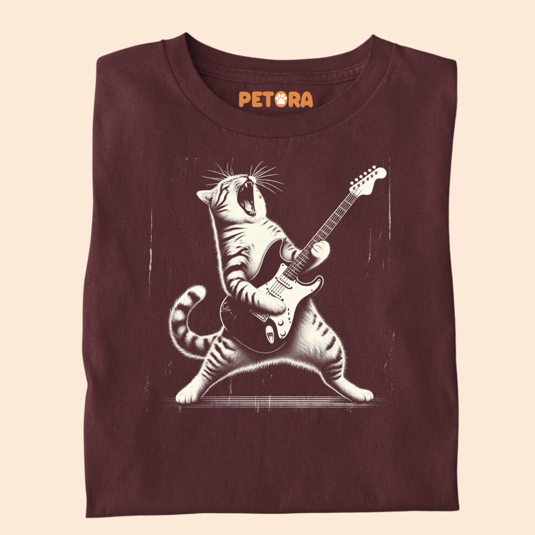 Rock Cat Playing Guitar Premium T-shirt for Pet Lovers