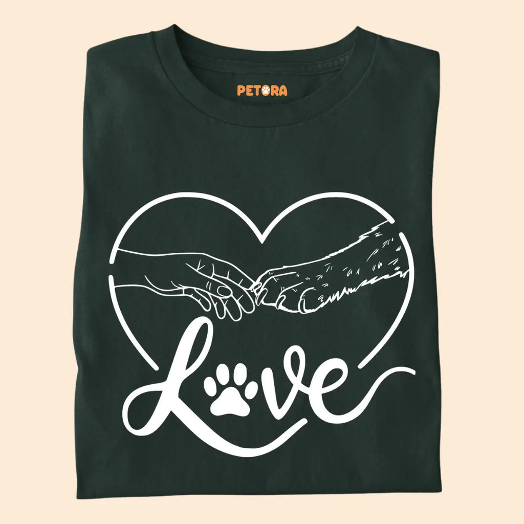Paw and Hand Love Premium T-Shirt for Dog Lovers