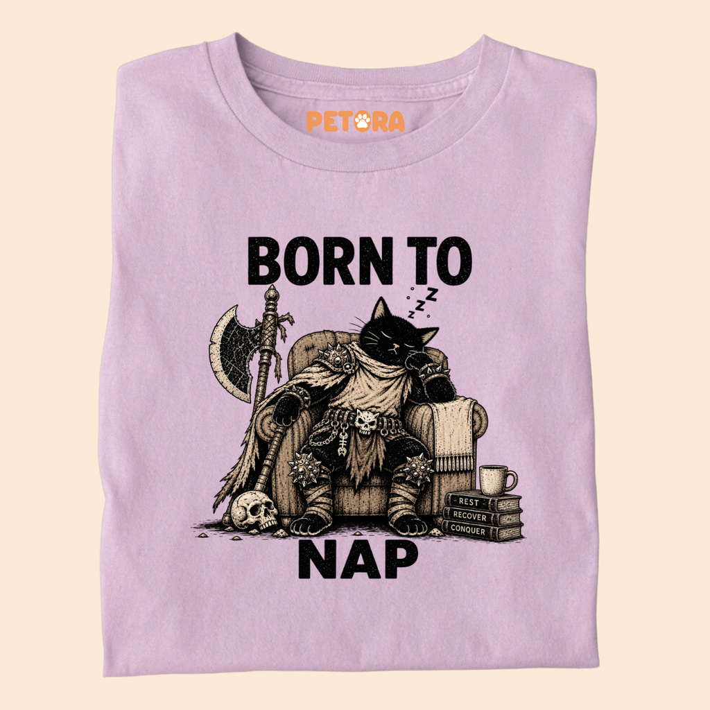 Born To Nap Warrior Cat T-Shirt